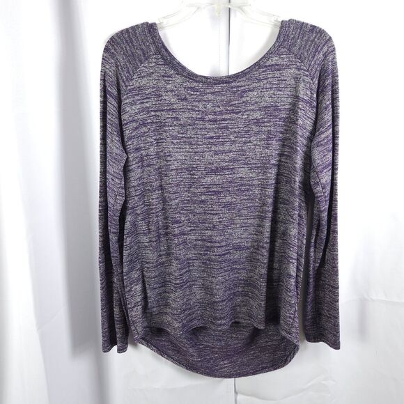 Athleta Womens Small Purple Pose Top Open Back Draped Long Sleeve - Picture 1 of 8